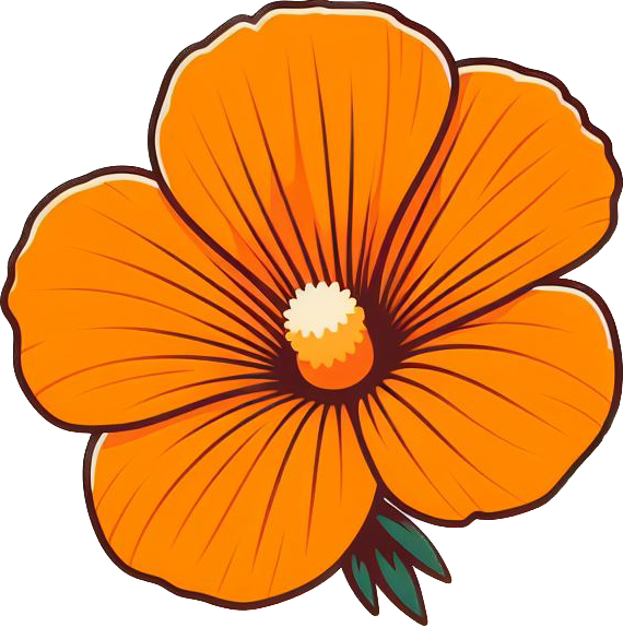 dodoFarm logo - orange mallow flower